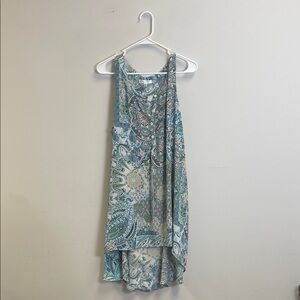 Spense Blue Paisley High Low Dress